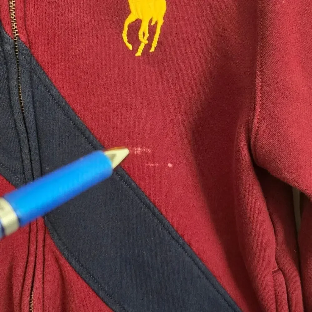 Heritage Sportswear Preppy Casual Ralph Lauren Big Pony Full Zip Sweatshirt L